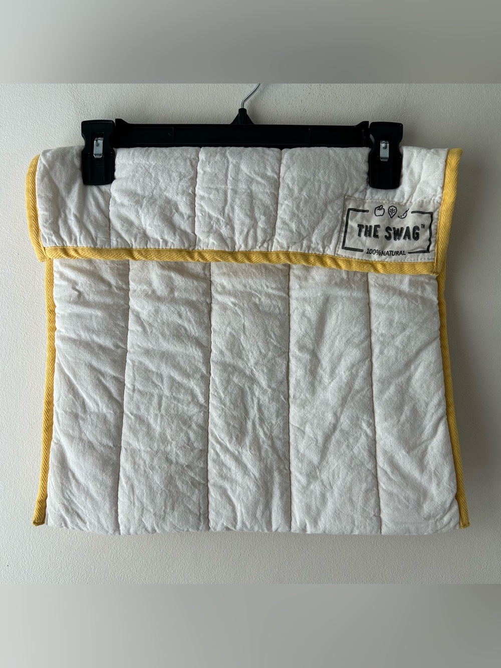The Swag Large Reusable Produce 100% Cotton Storage Bag Yellow Cream - Picture 4 of 12